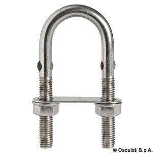 Cavalier en U inox avec ronde pincé 80mm x M8 mm